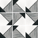 Carreau effet ciment Art deco 20x20 origami noir et blanc