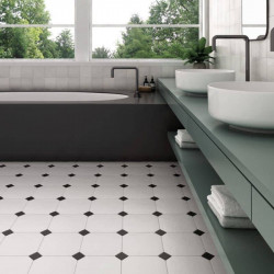 carrelage-octogone-blanc-a-cabochon-noir-20x20-aspect-mat-sol-salle-de-bain-moderne