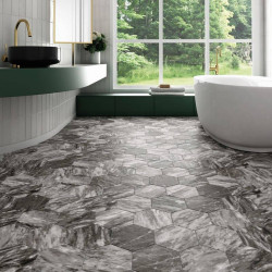 sol-salle-de-bains-carrelage-hexagonal-gris-fonce-bardiglio-marbre dark-175x200-mat