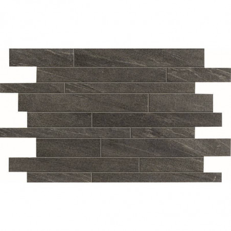 mosaique-imitation-ardoise-noire-forme-barette-decalée-emboitable-comfort-s-stick-smoke-plaque-de-296x434-mm