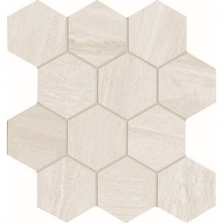 carrelage-hexagonal-aspect-pierre-blanche-nuancee-assemblage-sur trame-35x37-cm-comfort-s-white