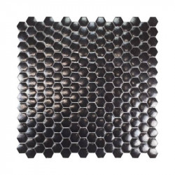 Emaux de verre 2.5x2.5 hexagone noir satin
