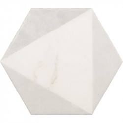 carrelage-tomette-carrara-decor-peak-175x200-hexagone-marbre-blanc