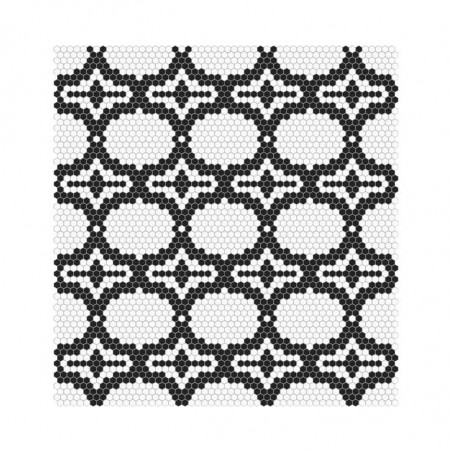 mosaique-en-emaux-de-verre-hexagonaux-motif-art-deco-adagio-black-&-white