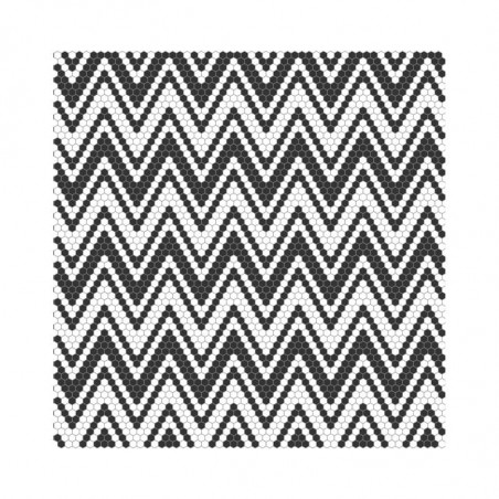 mosaique-emaux-de-verre-hexagonaux-decor-graphique-noir-et-blanc-allegro-black-&-white
