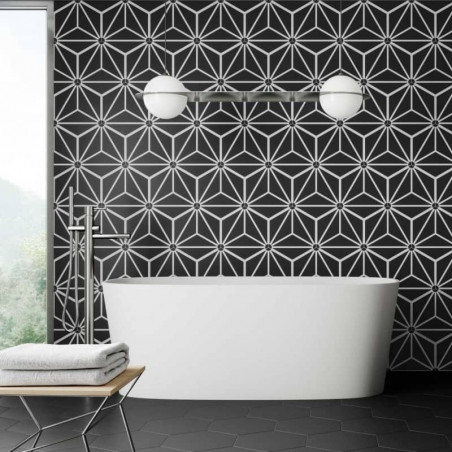 Mur-salle-de-bains-arrelage-hexagonal-decor-geometrique-330x285-mm-Osaka-black