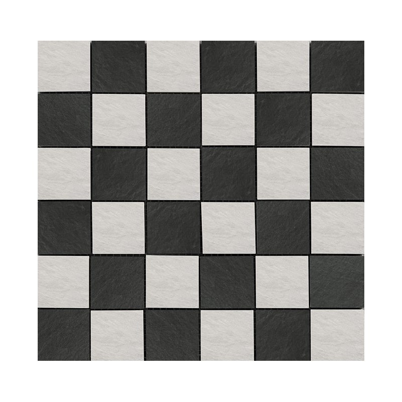carrelage-mosaique-5x5-damier-noir-et-blanc-aspect-pierre-Filita-black-white-trame-de-30x30