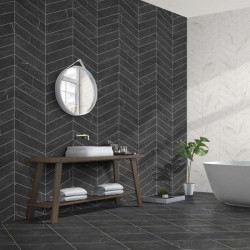 carreau-imitation-marbre-noir-70x40-diamond-marquina-chevron-version-droite-et-gauche-au-mur-d-une-salle-de-bains-moderne