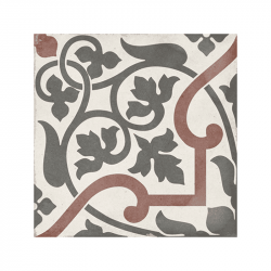 carrelage-carreaux-de-ciment-motif-rouge-et-gris-floral-20x20-art-nouveau-Folies-bergere