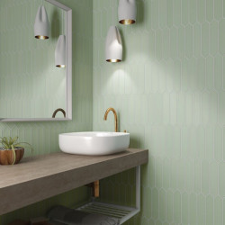 Carrelage-mural-salle-de-bain-navette-mate LANSE-MINT-5x25-vert-menthe