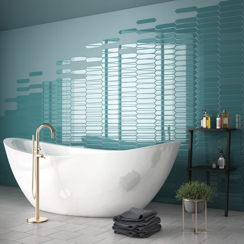 carrelage-salle de bains-mural-forme-navette-couleur-bleu-canard-brillant-5x25