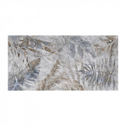 carreau-salle-de-bains-60x120-rectifie-Metal-Tremiti-decor-feuille-fond-gris-feuille-bleu