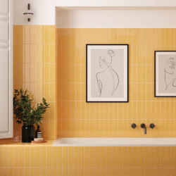 carrelage-mur-salle-de-bain-jaune-moutarde-costanova-yellow-5x20-