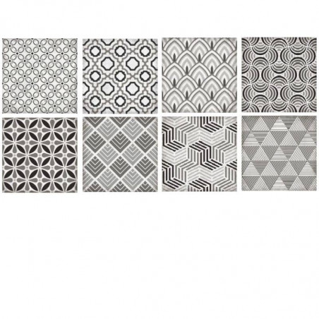 carreau-223x223-mm-aspect-carreau-de-ciment-motif-géométrique-brun-et-creme-en-patchwork-8-dessins-Retro-mix