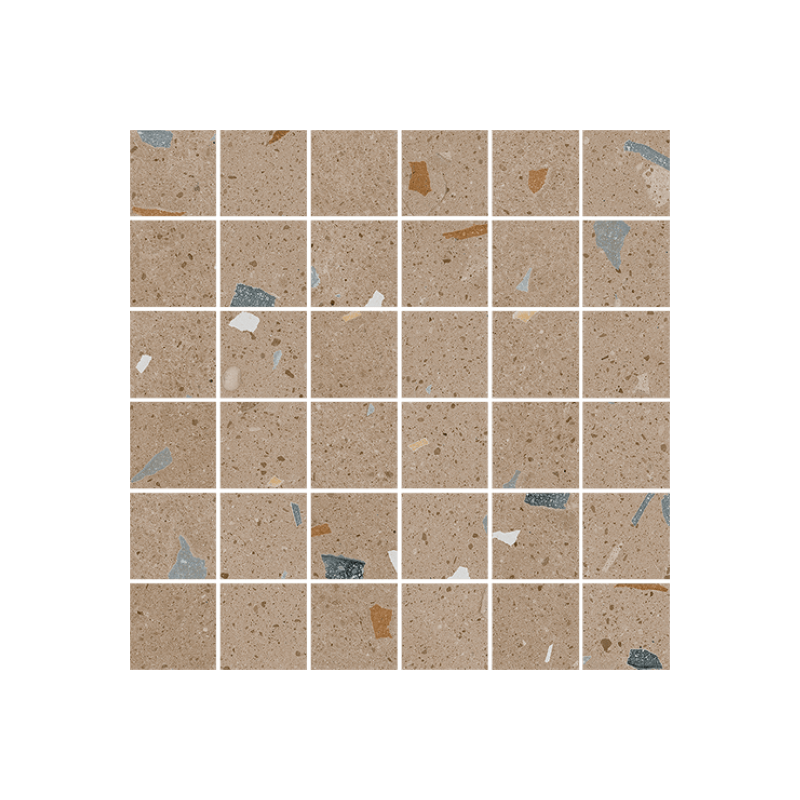 mosaique-5x5-imitation-terrazzo-terracotta- croccante-nuez-30x30-arcana