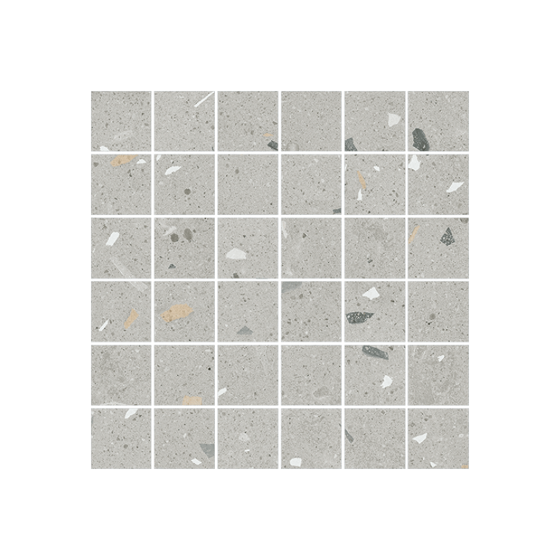 mosaique-5x5-imitation-terrazzo-gris- croccante-sesamo-30x30-arcana