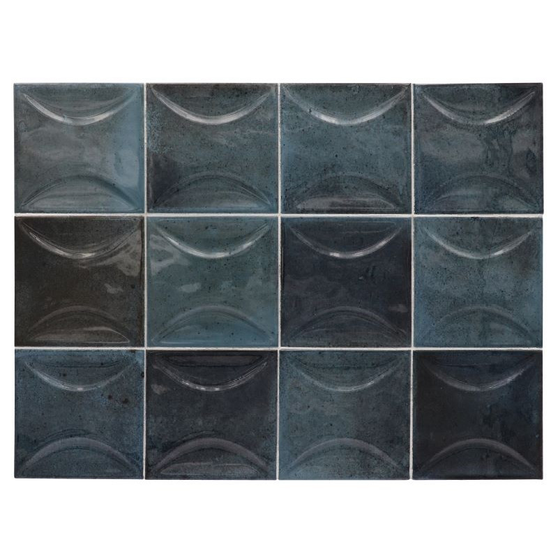 carrelage-mural-salle-de-bain-10x10-bleu-nuit-avec-relief 3d-hanoi-arco-blue-night-10x10-equipe-ceramicas