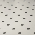 Carrelage octogonal 20x20 blanc mat à cabochons noir brillant