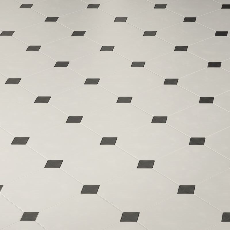 carrelage-octogonal-blanc-mat-a-cabochon-noir-brillant-octagon-20x20