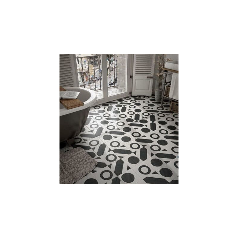 Sol-salle-de-bain-carrelage-caprice-deco-balance-20x20-noir-et-blanc-motif